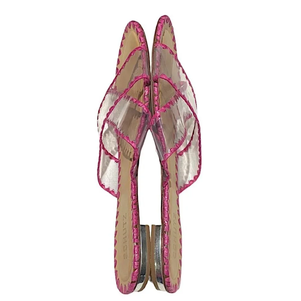 Schutz Pink Aya Sandals Size 11 - Picture 4 of 8